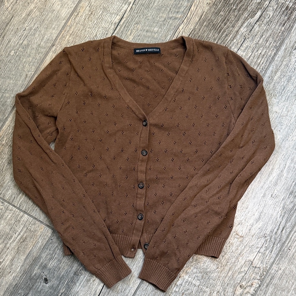 Brandy Melville Chocolate Knit Cardigan